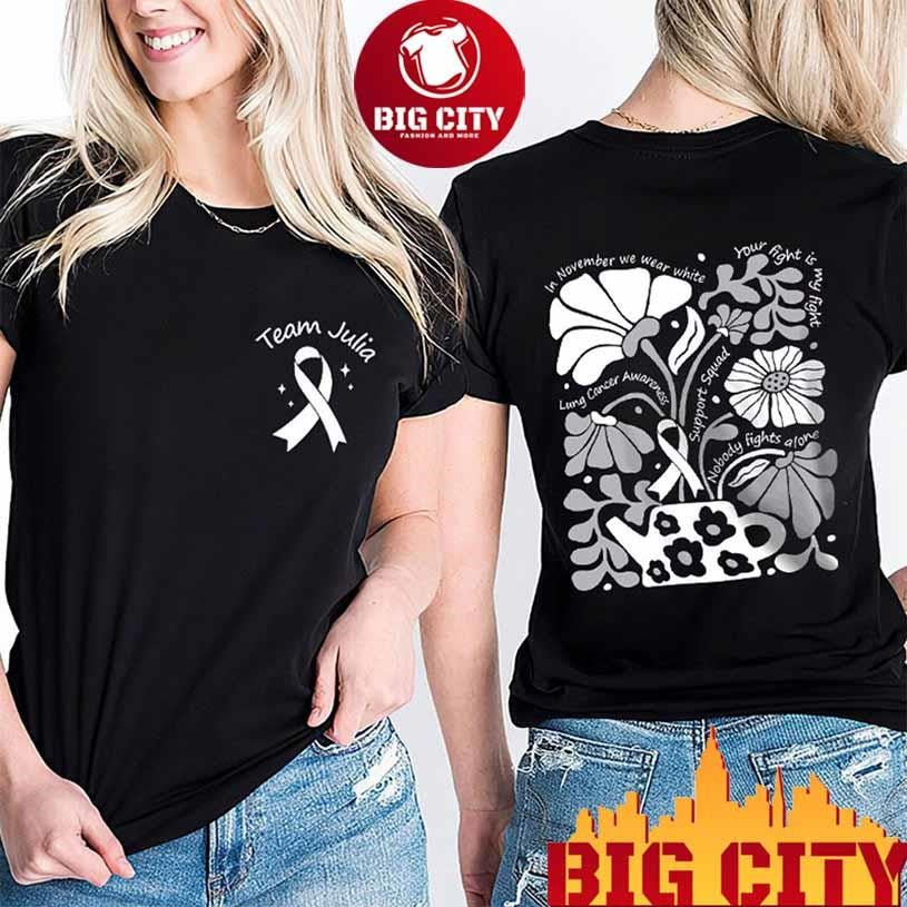 Personalized November White Flower Support Nurse Shirt