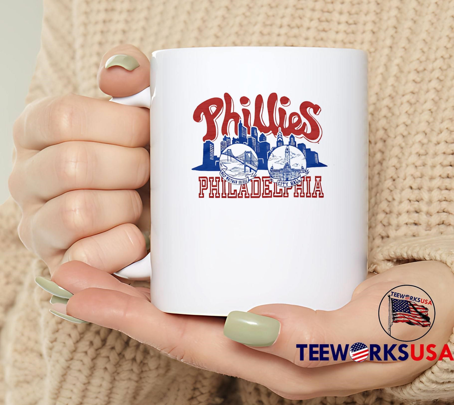 Phillies Philadelphia Walt Whitman Bridge City Hall shirt