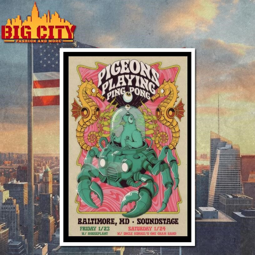 Pigeons Playing Ping Pong Event Baltimore MD On Jan 23-24 2026 Poster Shirt
