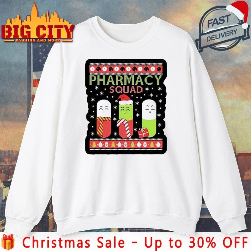 Pills Pharmacist Pharmacy ugly christmas shirt