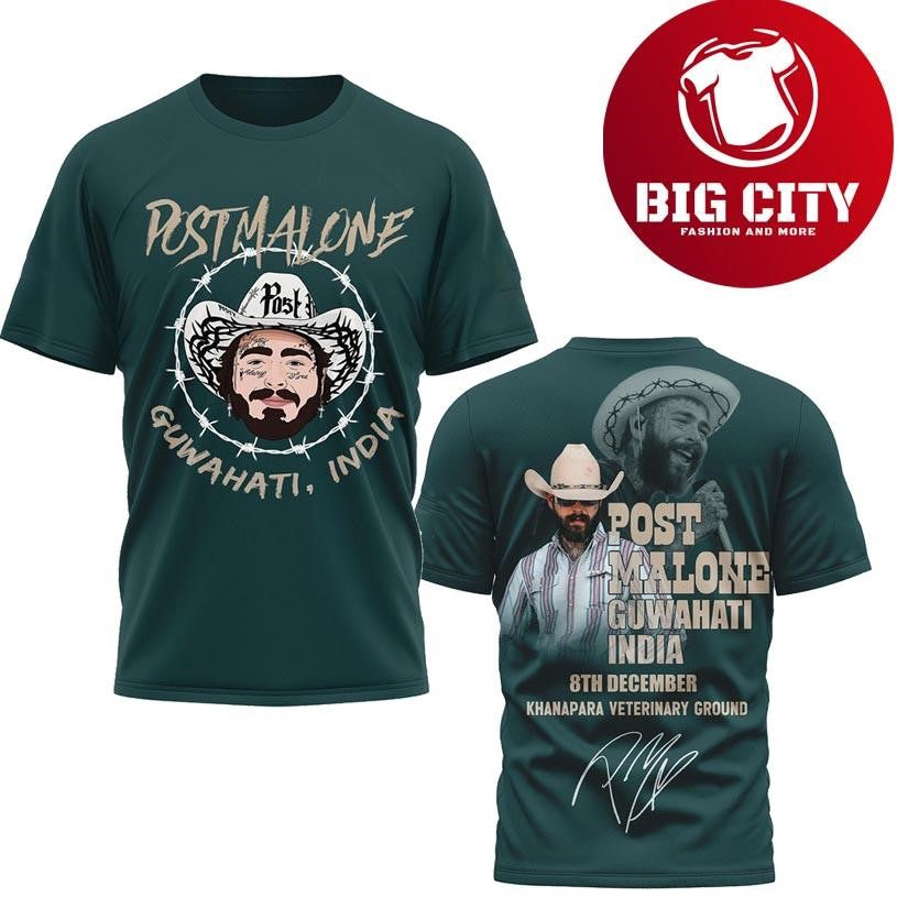 Post Malone Guwahati India Tour 2025 New Two Sided Shirt
