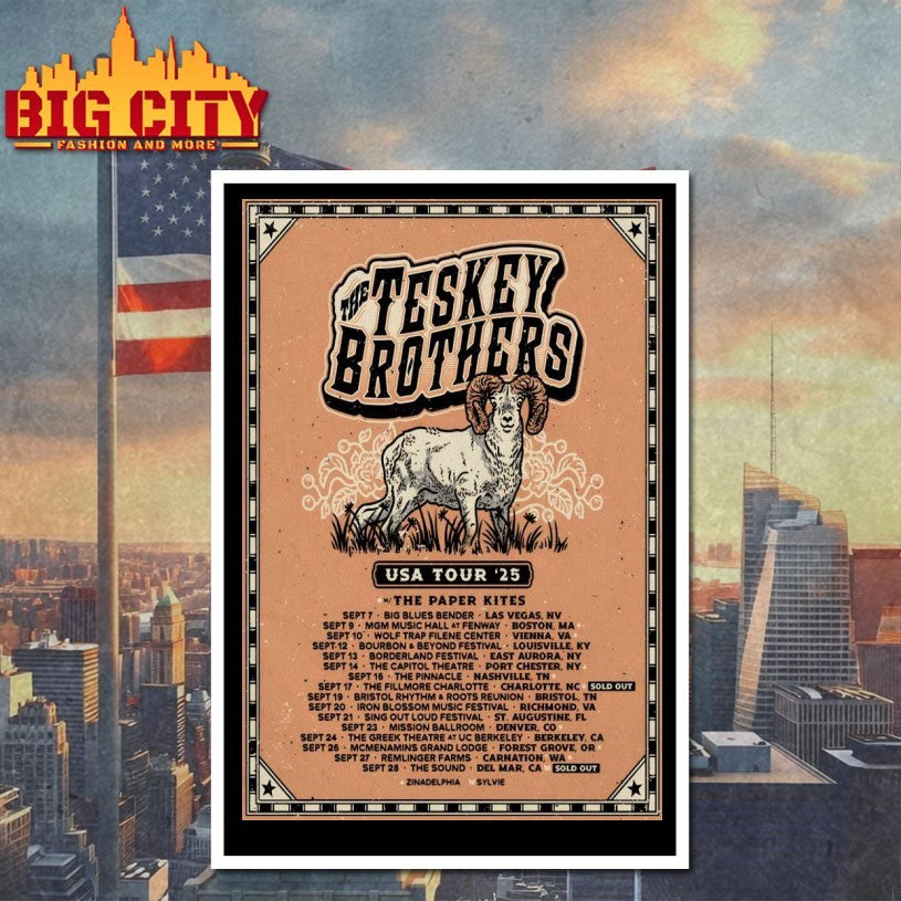 Poster The Teskey Brothers USA 2025 Tour Shirts