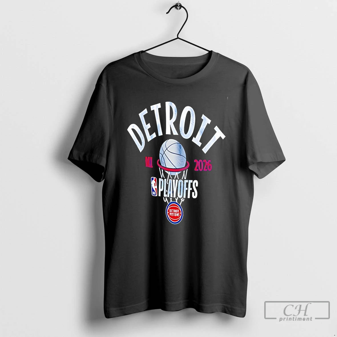 Premium Detroit Pistons Basketball 2026 Playoff Participant Stand Logo