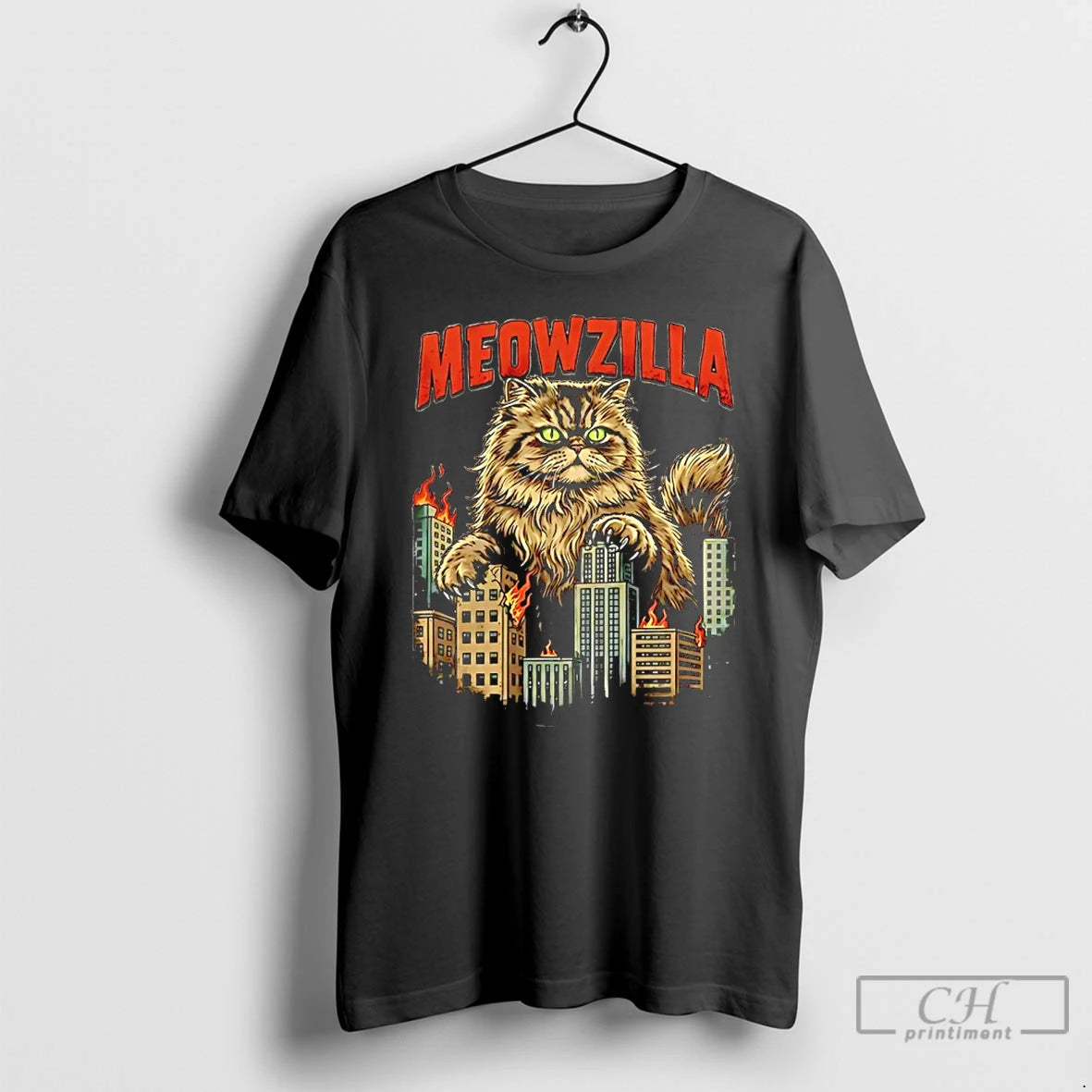 Premium Meowzilla City Skyline Graphic