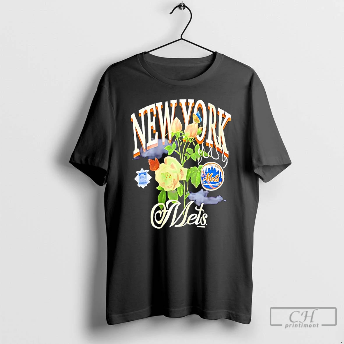 Premium New York Mets Baseball Floral Vintage