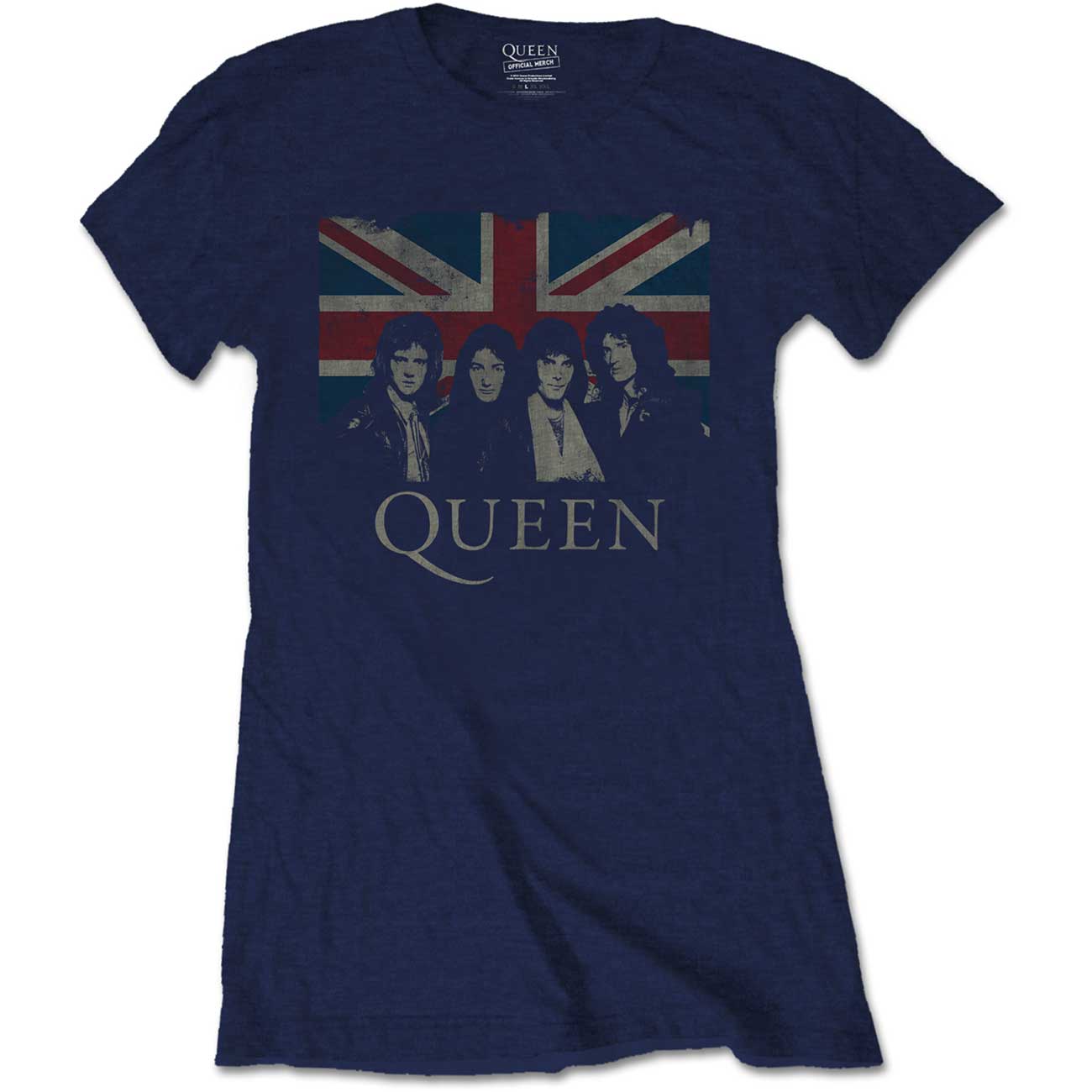 Queen Ladies Slim Fit T-Shirt: Vintage Union Jack