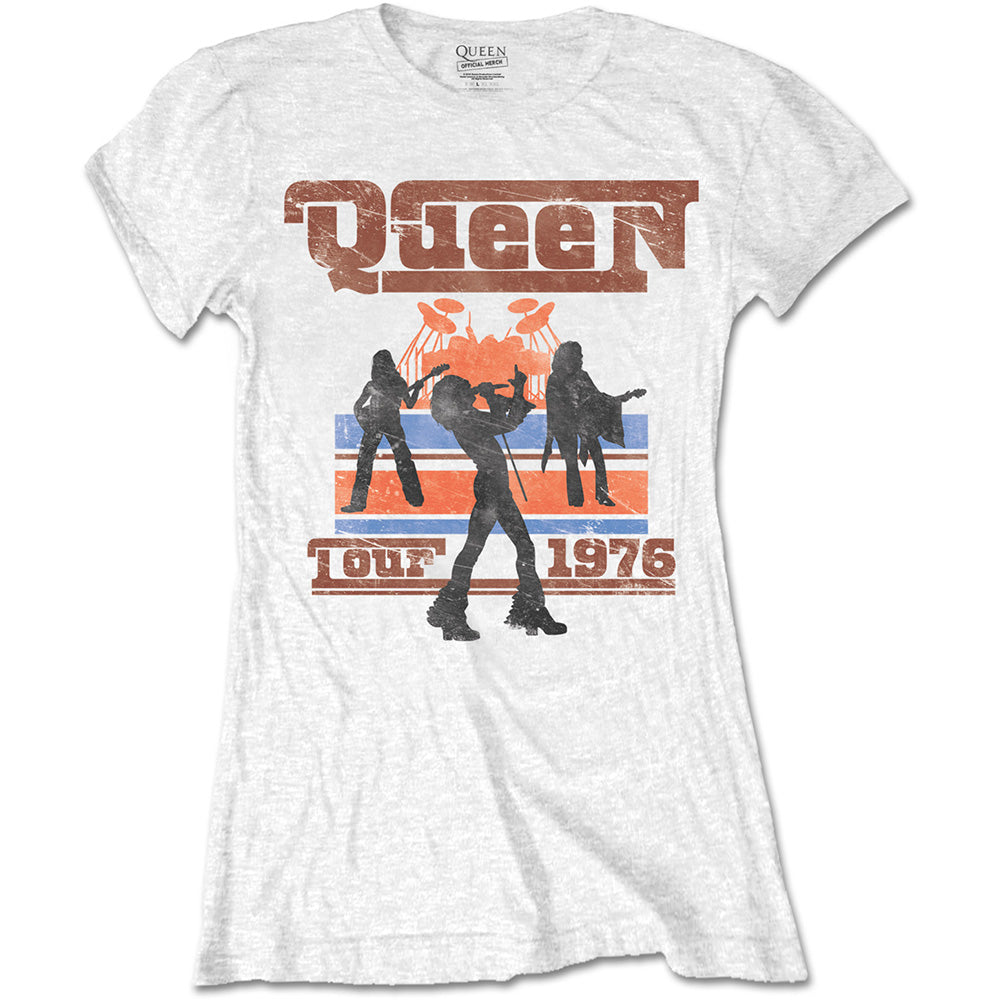 Queen Ladies Slim Fit T-Shirt: 1976 Tour Silhouettes