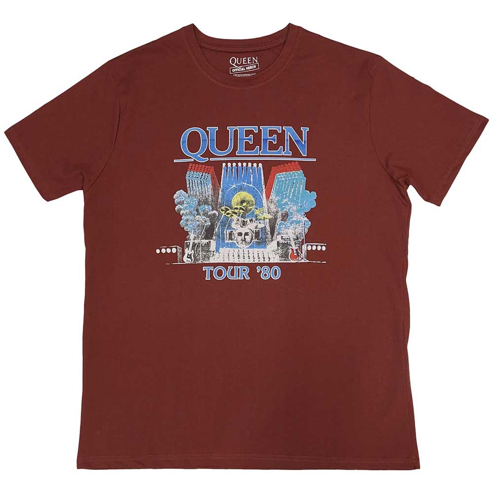 Queens | Official Band T-Shirt | Tour '80 Red