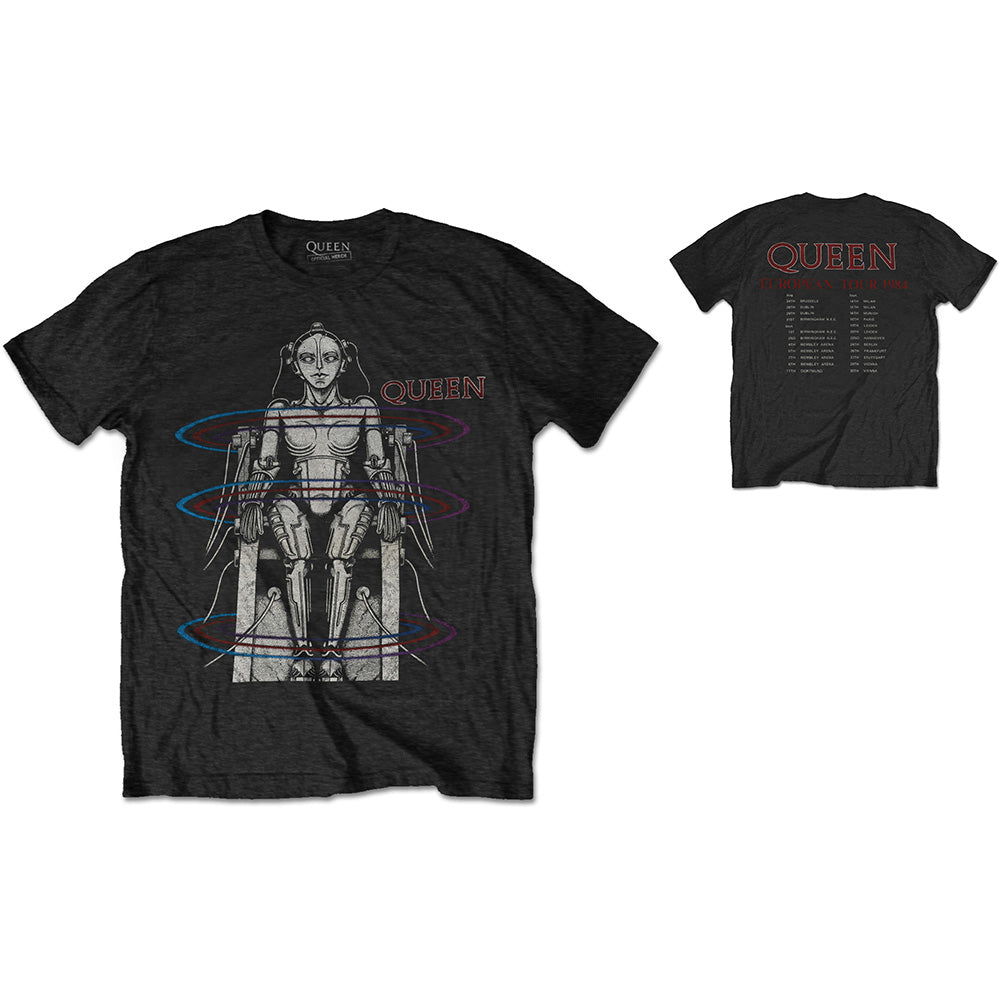 Queen | Official Band T-Shirt | European Tour 1984 (Back Print)