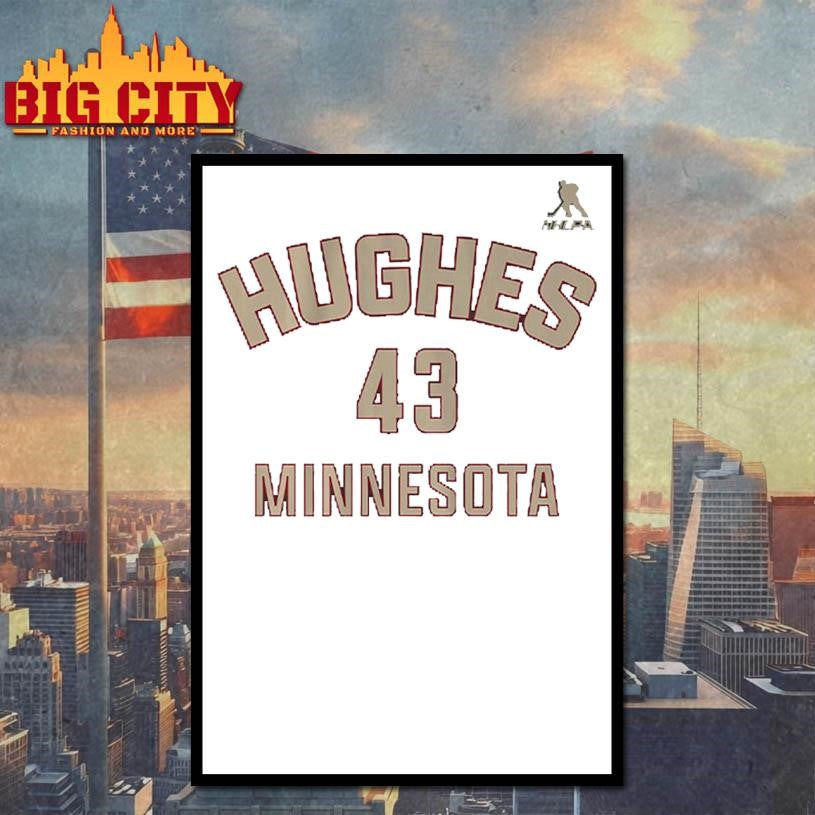 Quinn Hughes #43 Minnesota Name & Number Shirt