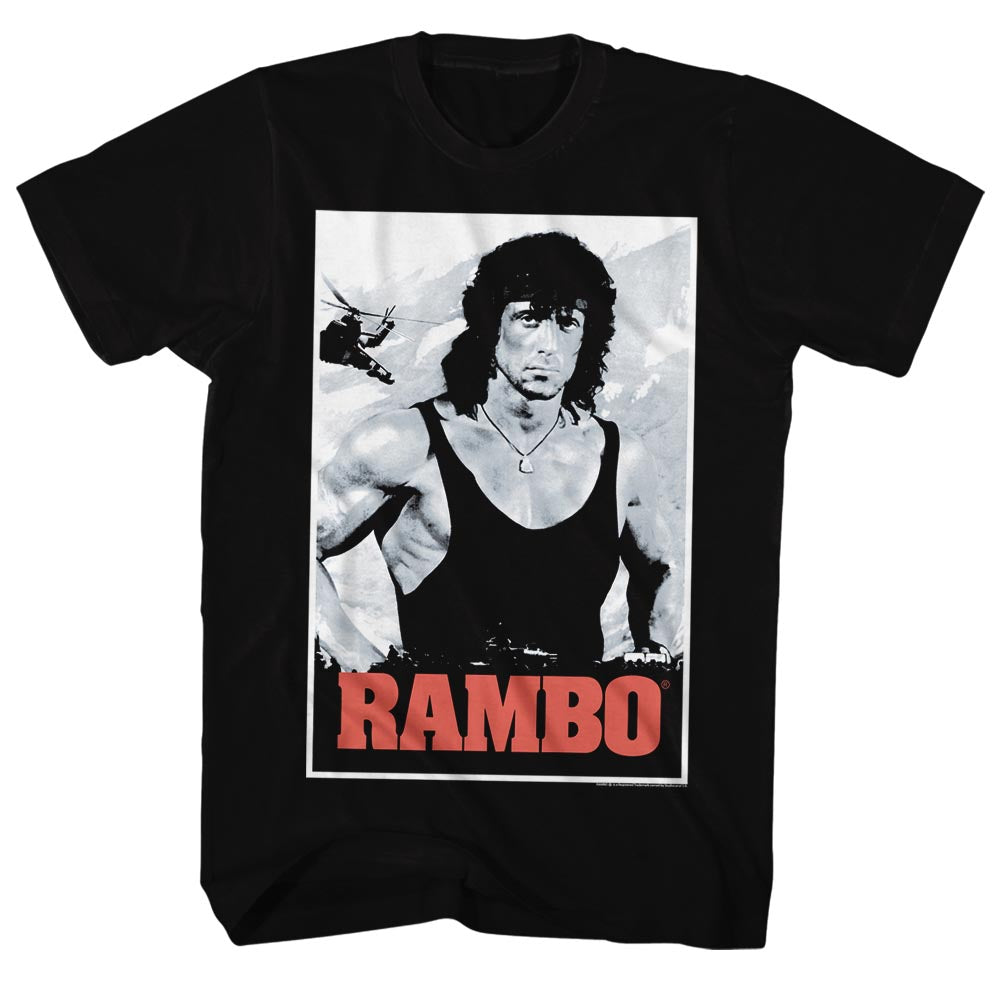 Rambo Mens S/S T-Shirt - Rambo - Solid Black