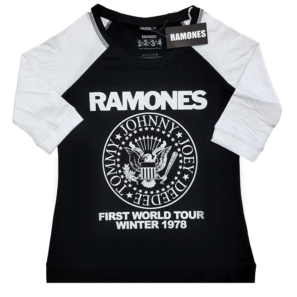 Ramones Ladies Raglan T-Shirt: First World Tour 1978 Style001