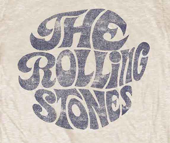 The Rolling Stones | Official Band T-shirt | Vintage 1970s Logo (Neutral)