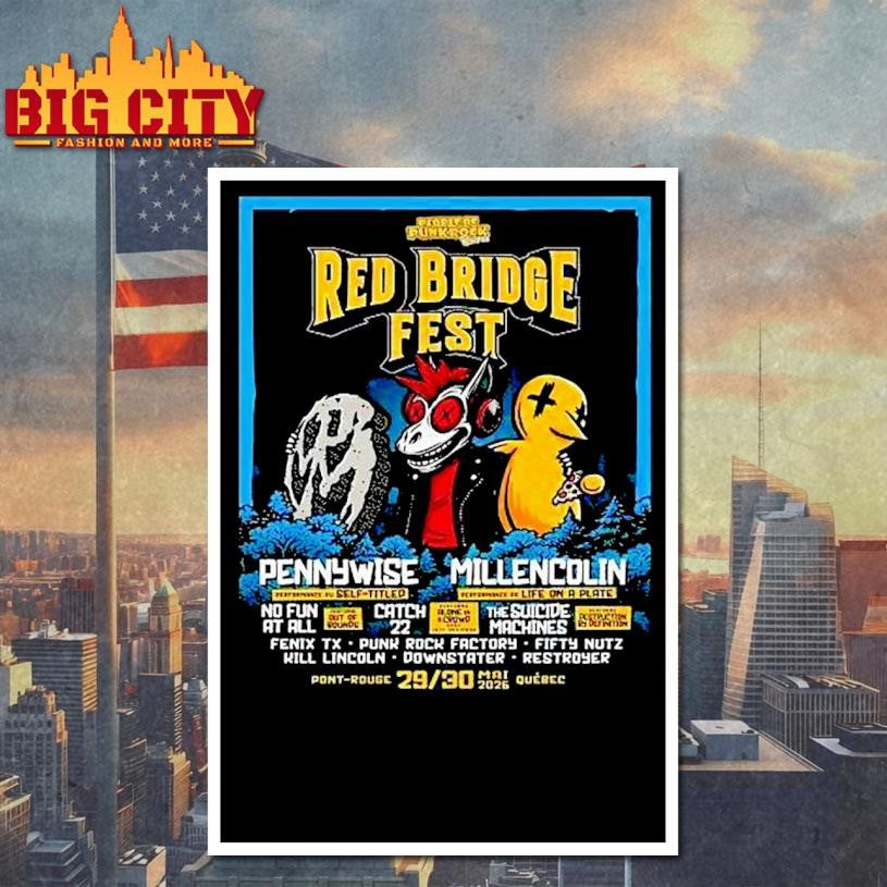 Red Bridge Fest 5 29-5 30 2026 Pennywise Millencolin Qubec Canada Shirt