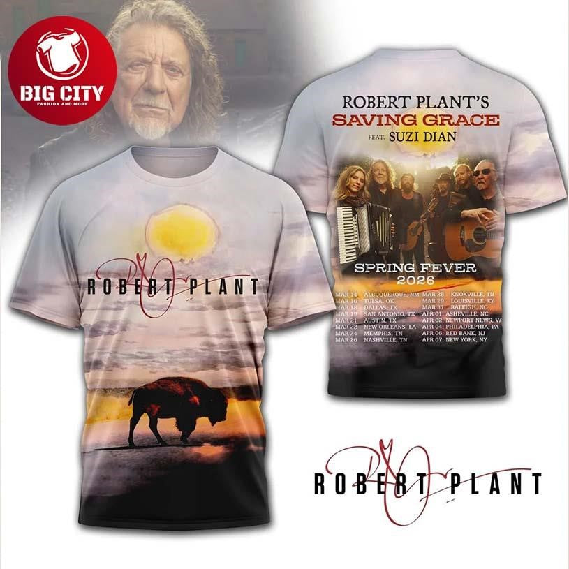 Robert Plant Saving Grace Spring Fever 2026 Tour Two Sided Shirt