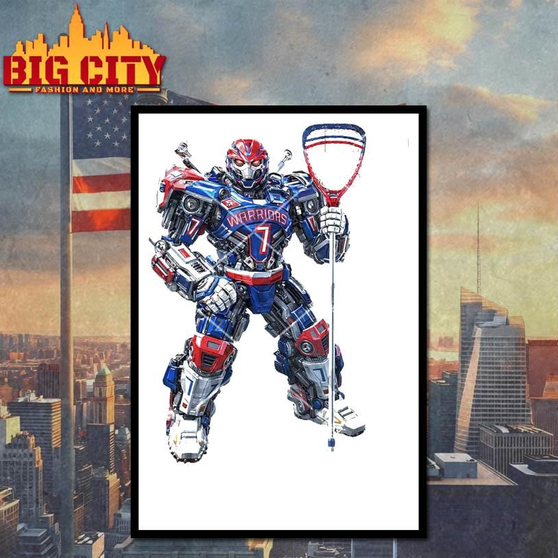 Robot Transformers Whitby Warriors Lacrosse Shirt