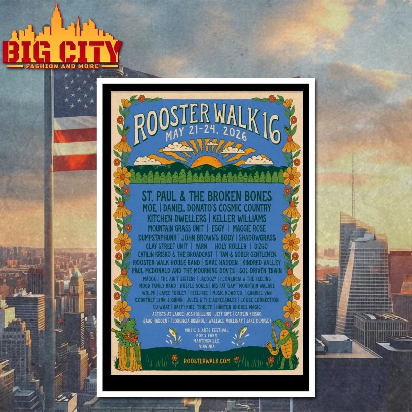 Rooster Walk 16 At Pop’s Farm On May 21-24 2026 Poster shirt