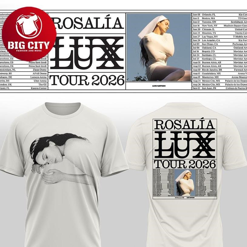 Rosalía LUX Tour 2026 The World Schedule Two Sided Shirt