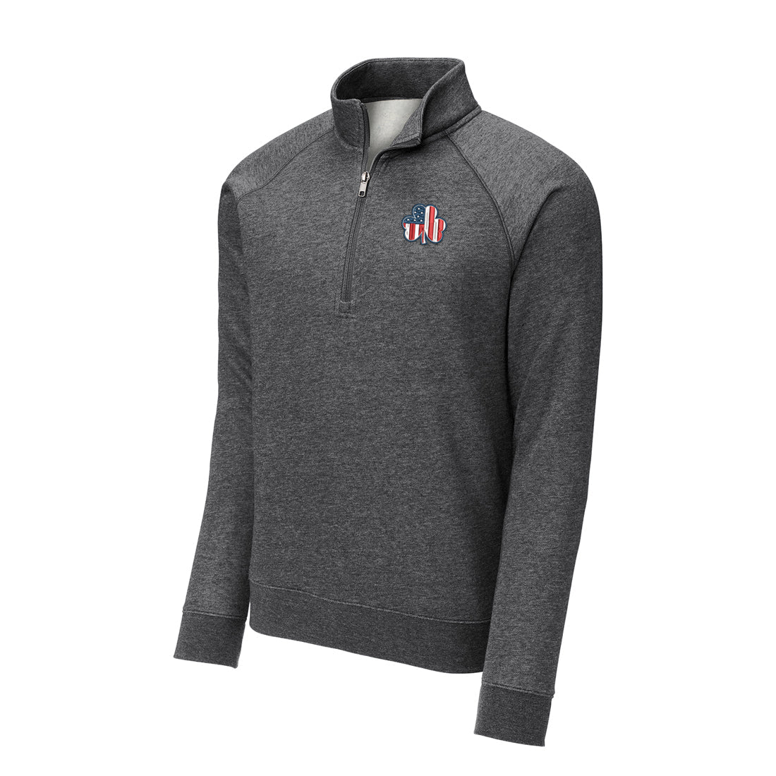 Shamrock American Flag Fleece Quarter Zip Sweatshirt