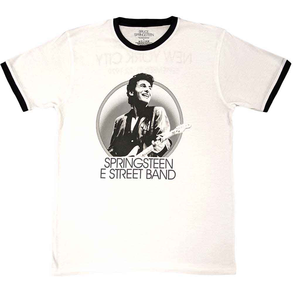 Bruce Springsteen Unisex Ringer T-Shirt: NYC (Back Print)