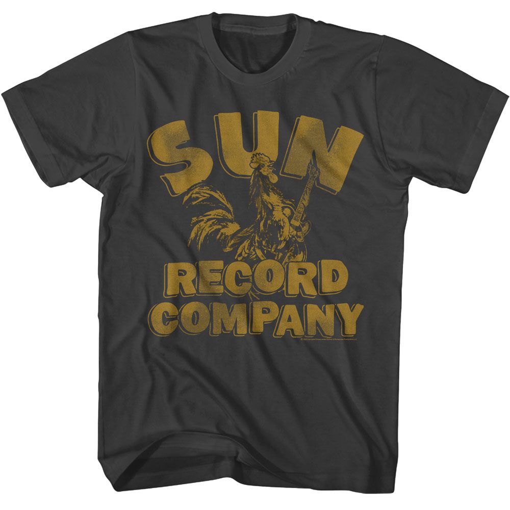 Sun Records - Rooster And Logo - American Classics - Solid Gray Adult Short Sleeve T-Shirt