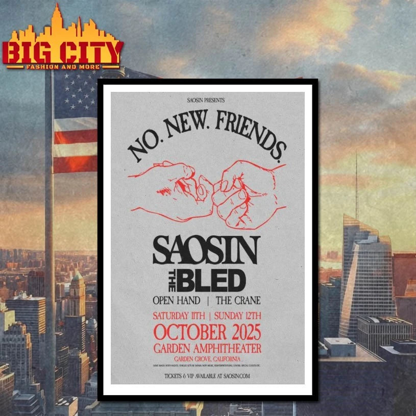 Saosin Garden Grove October 2025 Poster shirts