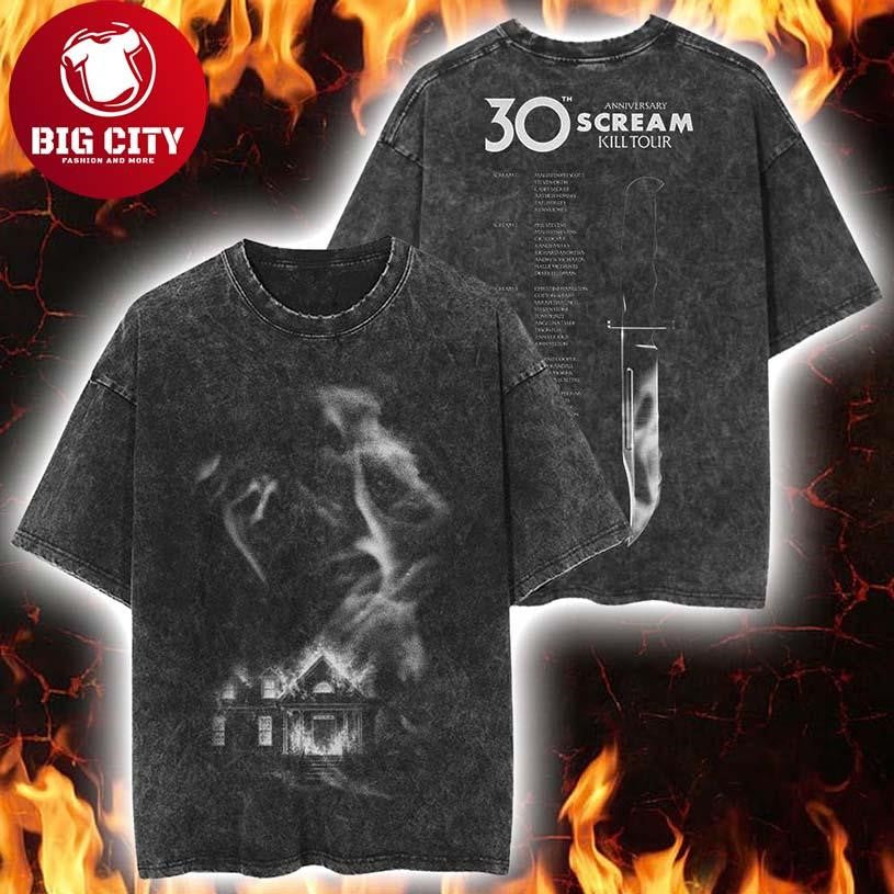 Scream 7 30th Anniversary Kill Tour Vintage Washed Two Sided Shirt