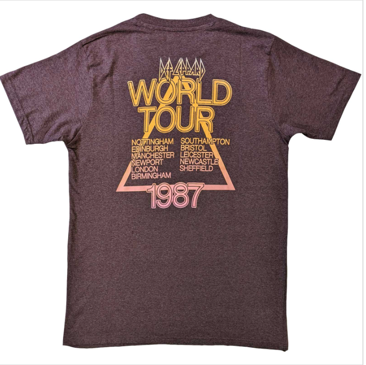 Def Leppard | Official Band T-Shirt | Hysteria World Tour (Back Print)