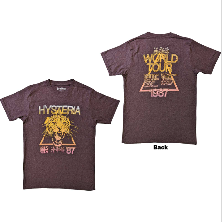 Def Leppard | Official Band T-Shirt | Hysteria World Tour (Back Print)