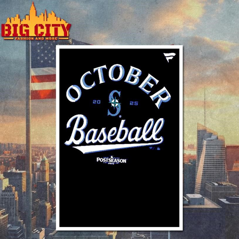 Seattle Mariners Fanatics Navy 2025 MLB Postseason Locker Room Shirt