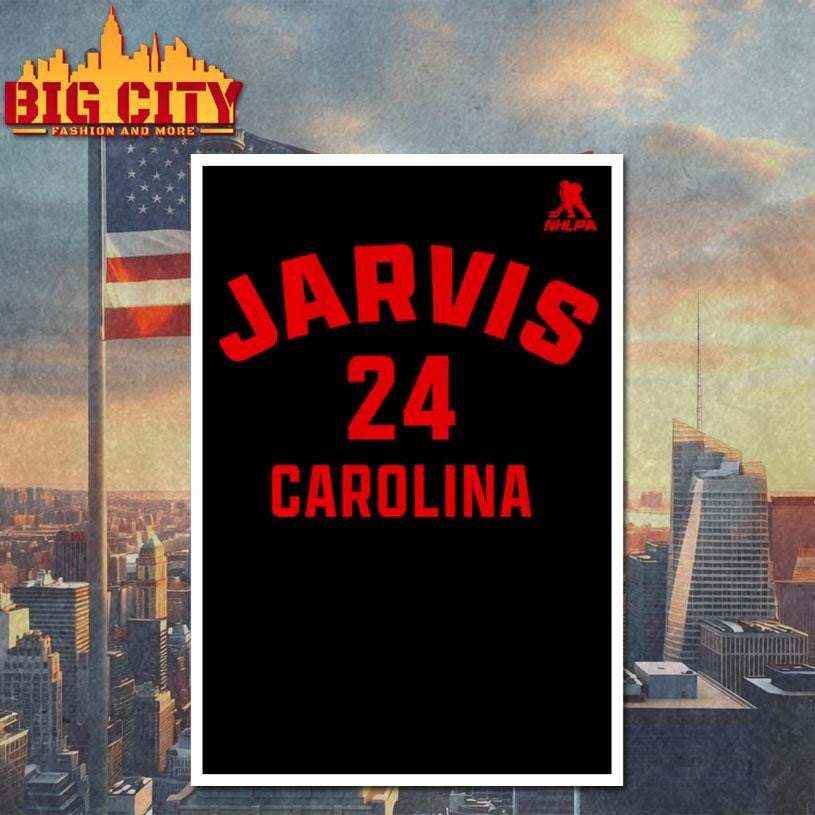 Seth Jarvis #24 Carolina Name & Number Shirt