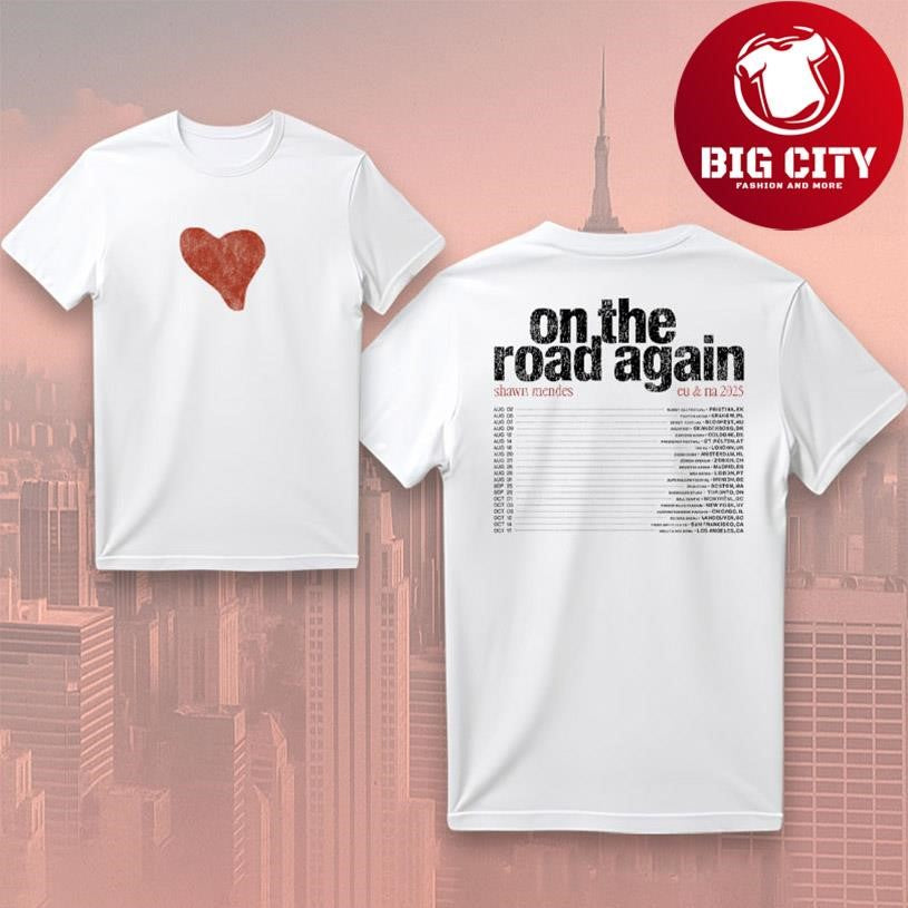 Shawn Mendes Heart Tour EU & NA 2025 Two Sided Shirt