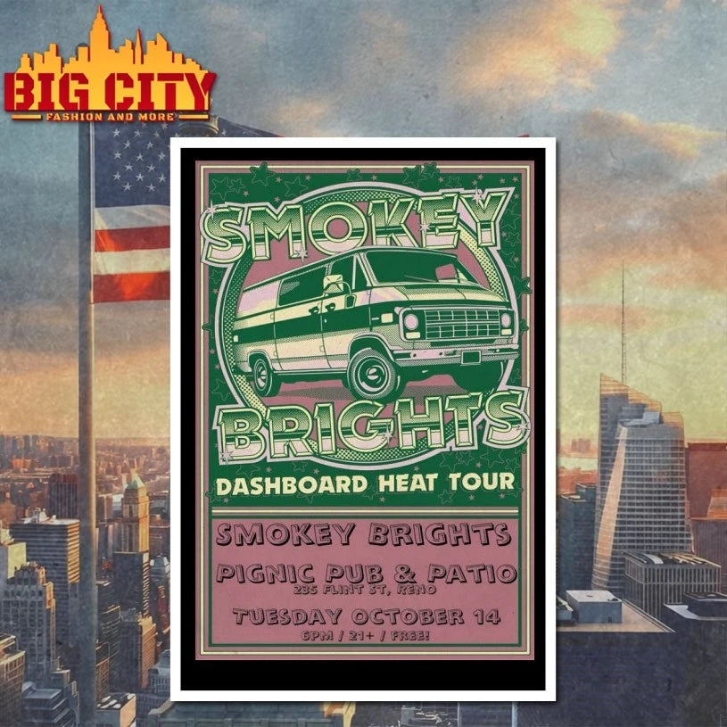 Smokey Brights Oct 14 2025 Reno Tour Poster Shirt