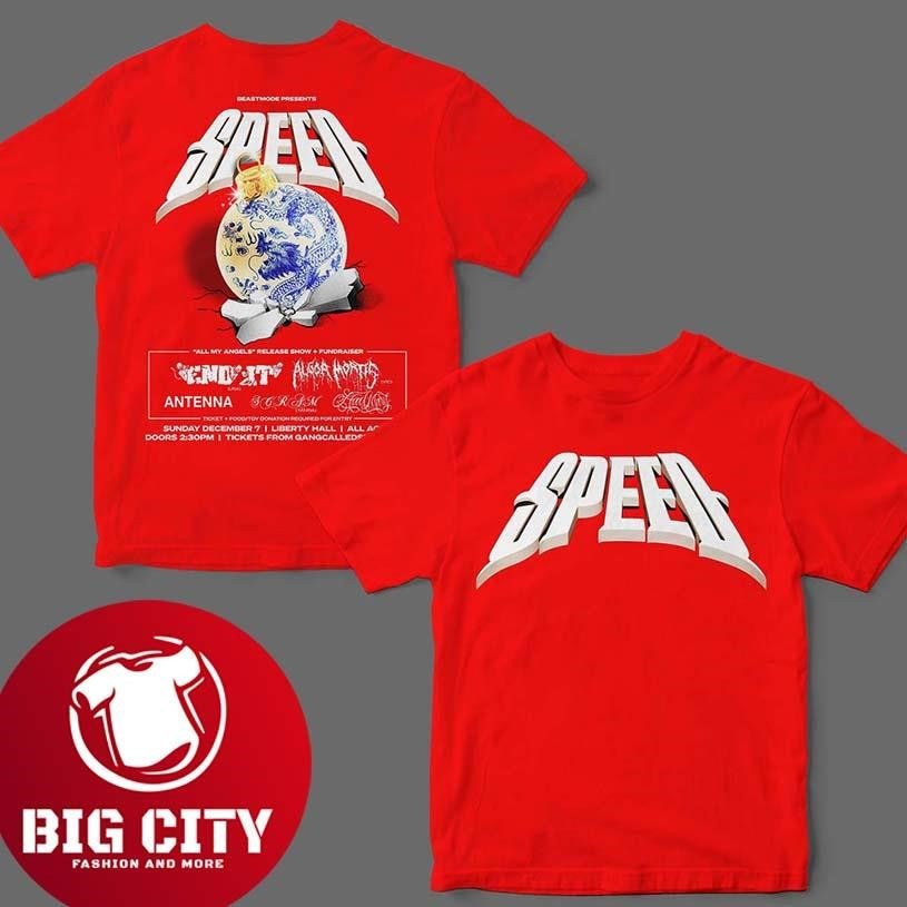 Speed All My Angels Release Show 2025 Sydney Xmas Show On December 7 2025 At Liberty Hall 2025 New Two Sided Shirt