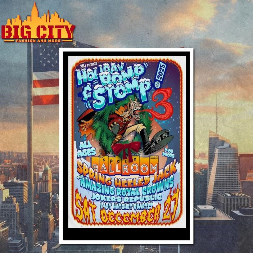 Spring Heeled Jack’s Holiday Romp Space Ballroom In Hamden CT Dec 27 2025 Poster shirt