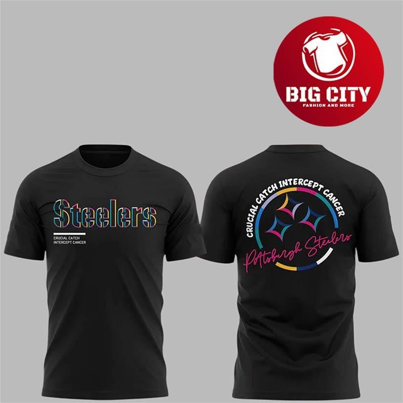 Steelers Crucial Catch Intercept Cancer 2025 Two Sided Shirt