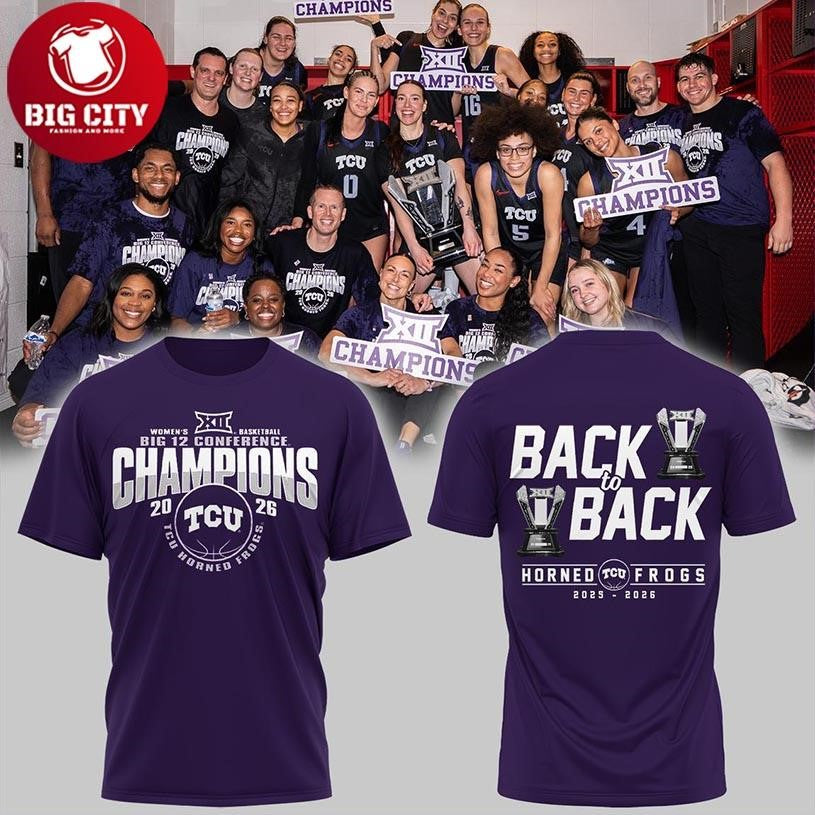 TCU Horned Frogs Big12 Champions 2026 Back2Back Two Sided Shirt