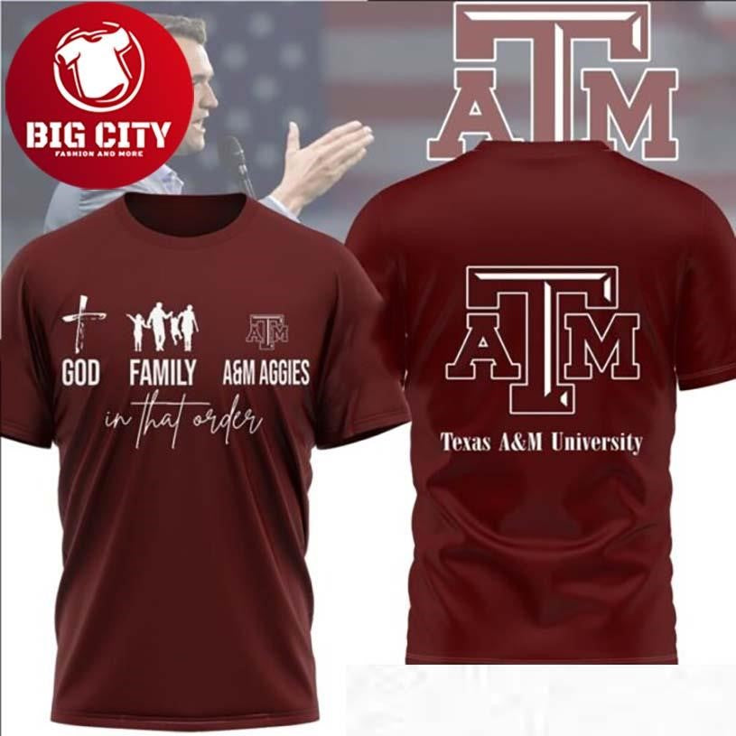 Texas A&M Aggies God Family A&M Two Sided Shirt