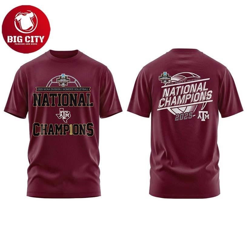 Texas A&M Aggies National Champions 2025 NCAA Locker Room Two Sided Shirt