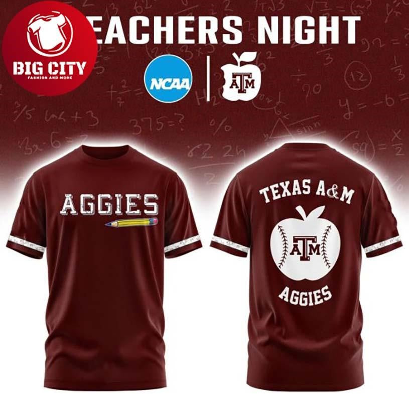 Texas A&M Aggies Teacher Night 2026 Appreciation Two Sided Shirt