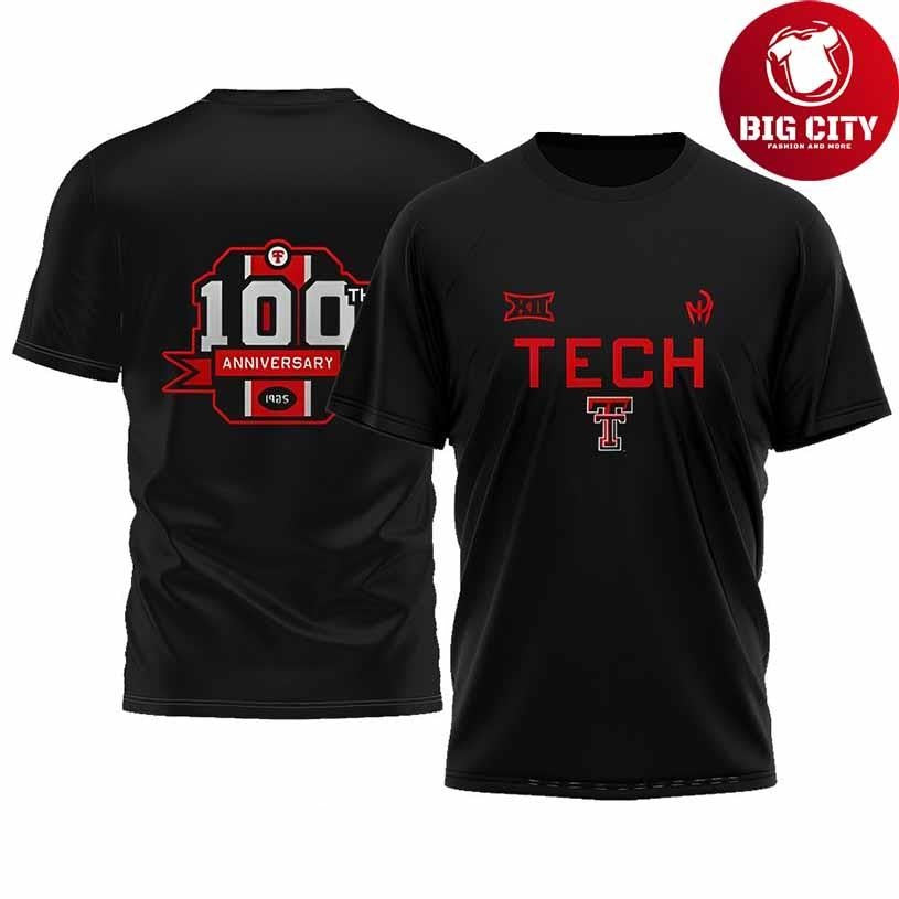 Texas Tech Red Raiders 1925 2025 100th anniversary logo shirt