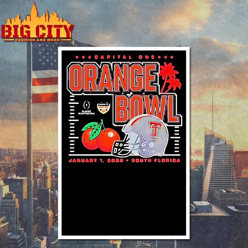 Texas Tech Red Raiders 2026 Capital One Orange Bowl Helmet Shirt