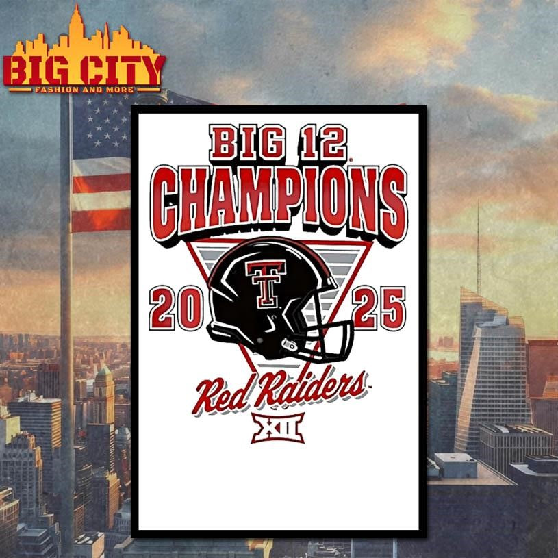 Texas Tech Red Raiders Big 12 Football Champions Helmet 2025 Shirt