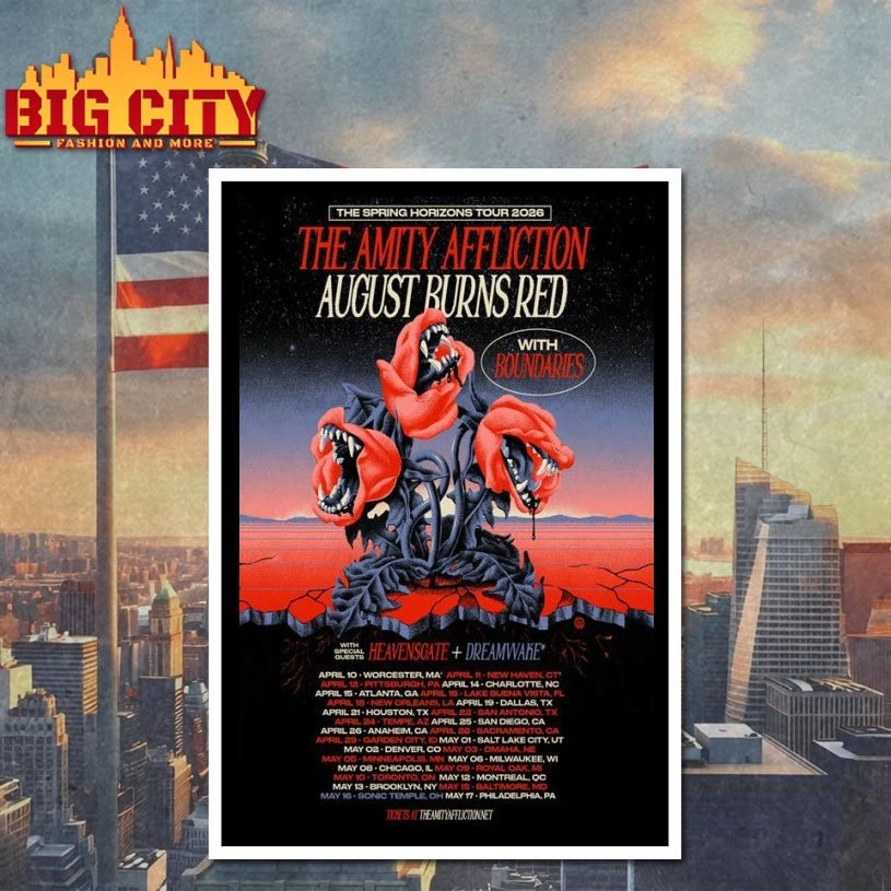 The Amity Affliction And August Burns Red Spring Horizons Tour Event 2026 Poster shirt