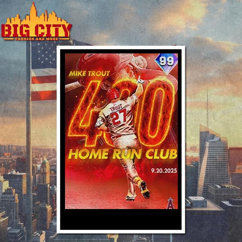 The Mike Trout 400 Home Run Club Card shirt