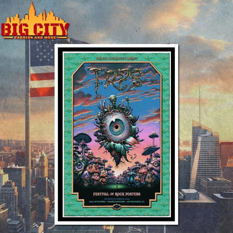 The Rock Poster Society Presents Festival Of Rock Posters October 18, 2025 Hall Of Flowers, Golden Gate Park, San Francisco, CA Poster Shirt