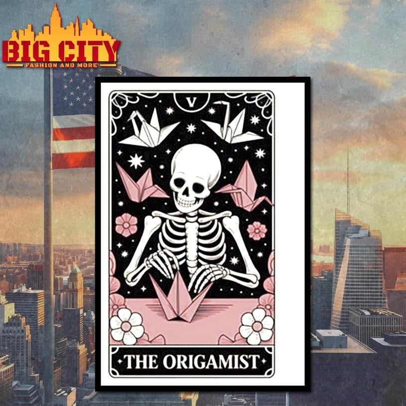 The The Origamist Skeleton Origami Tarot Card Design Oversized T-shirt