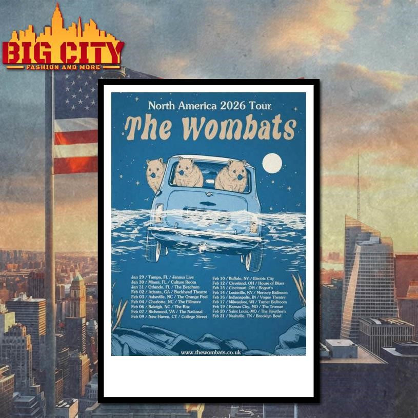 The Wombats North America 2026 Tour Canvas Wall Art Poster Shirt