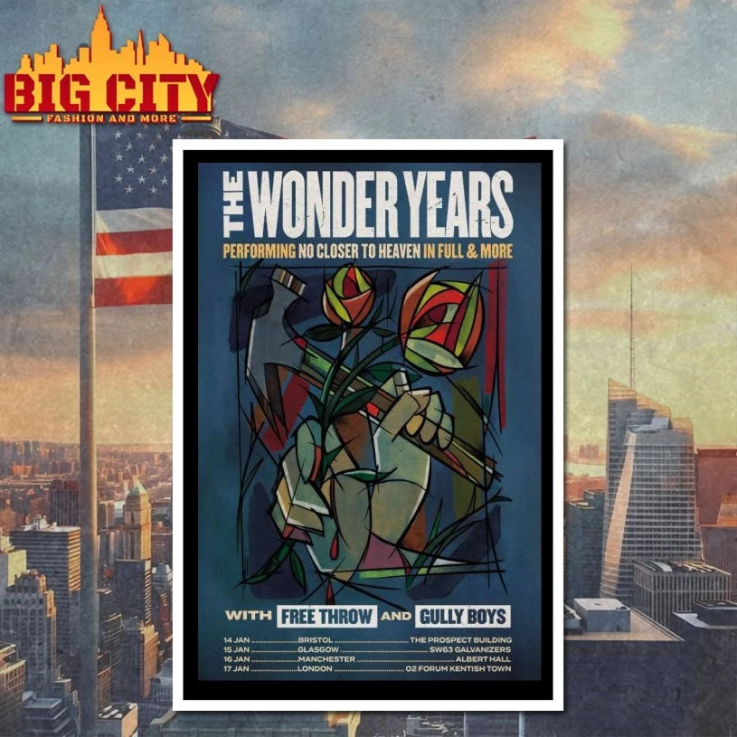 The Wonder Years No Closer To Heaven 10 Year Anniversary Tour UK Poster shirts