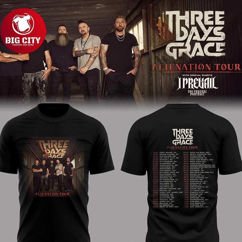 Three Days Grace Alienation 2026 Tour The Schedule Two Sided Shirt